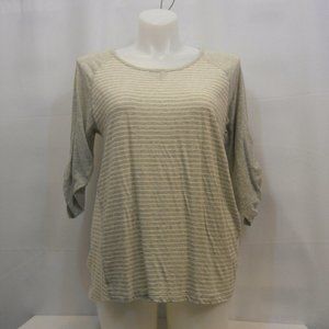 NWOT Tommy Hilfiger Women's Knit Top Scoop Neck Gray Striped Size XL